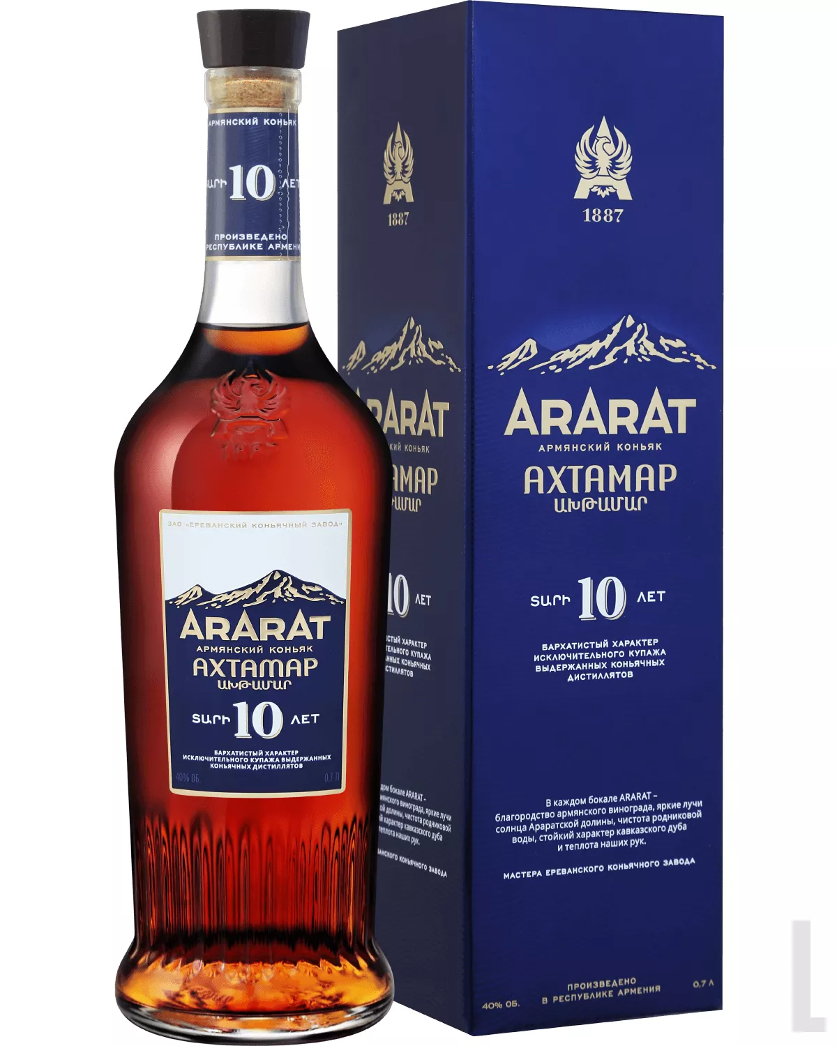 Армянский коньяк ARARAT Akhtamar 10 y.o. (gift box) 0.7л — купить АРАРАТ Ахтамар 10 лет в подарочной упаковке в Барнауле, цена и отзывы