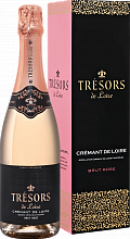 Игристое вино Tresors de Loire Cremant de Loire AOC Brut Rose Joseph Verdier (Подарочная упаковка)